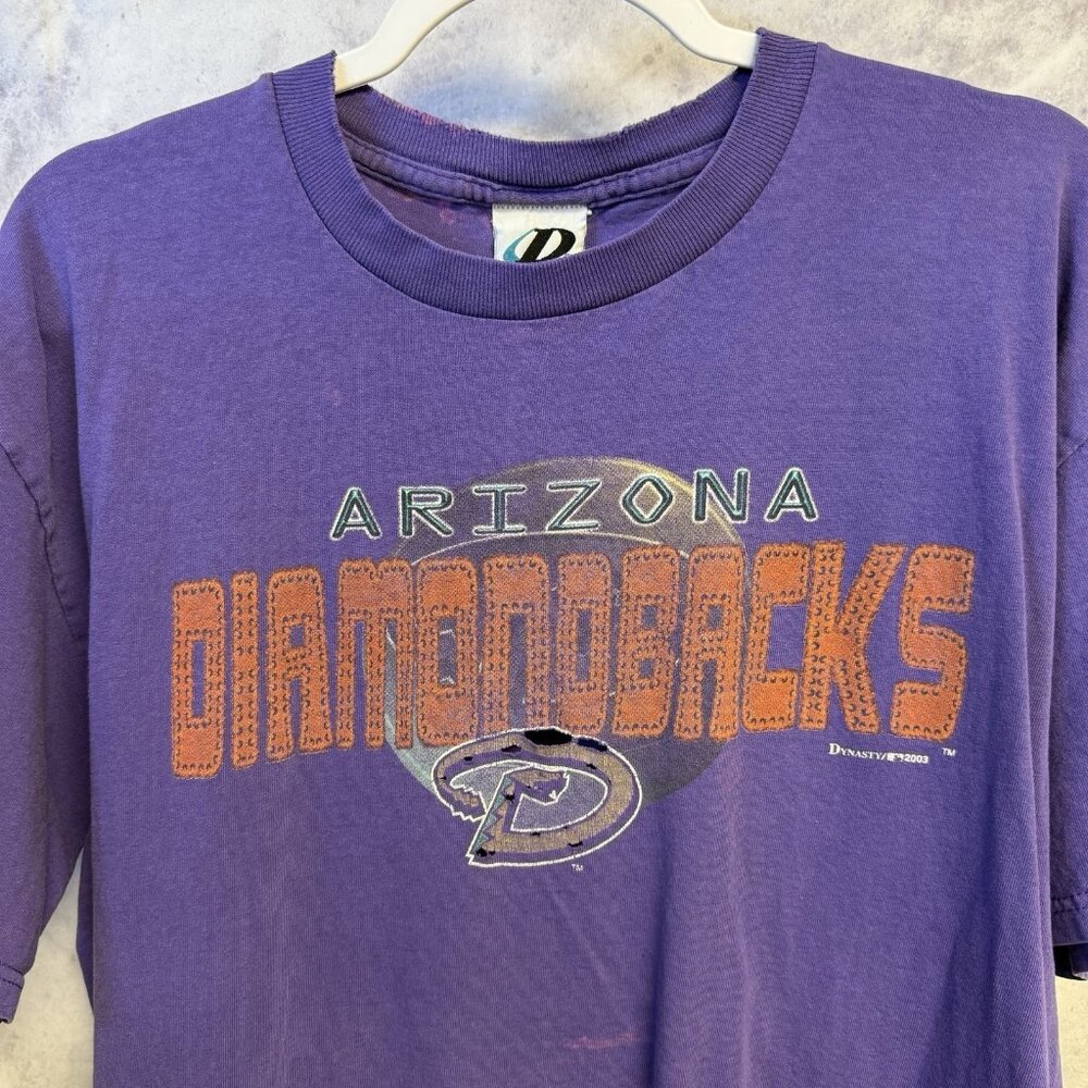 Vintage Y2K Arizona Diamondbacks T Shirt Mens Large Purple MLB Baseball